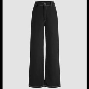 Stitching wide leg trousers